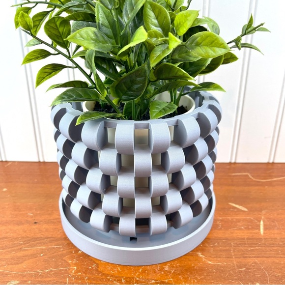 The Sinol Orchid Planter Pot with Drainage Tray, Modern Unique - Picture 2 of 9